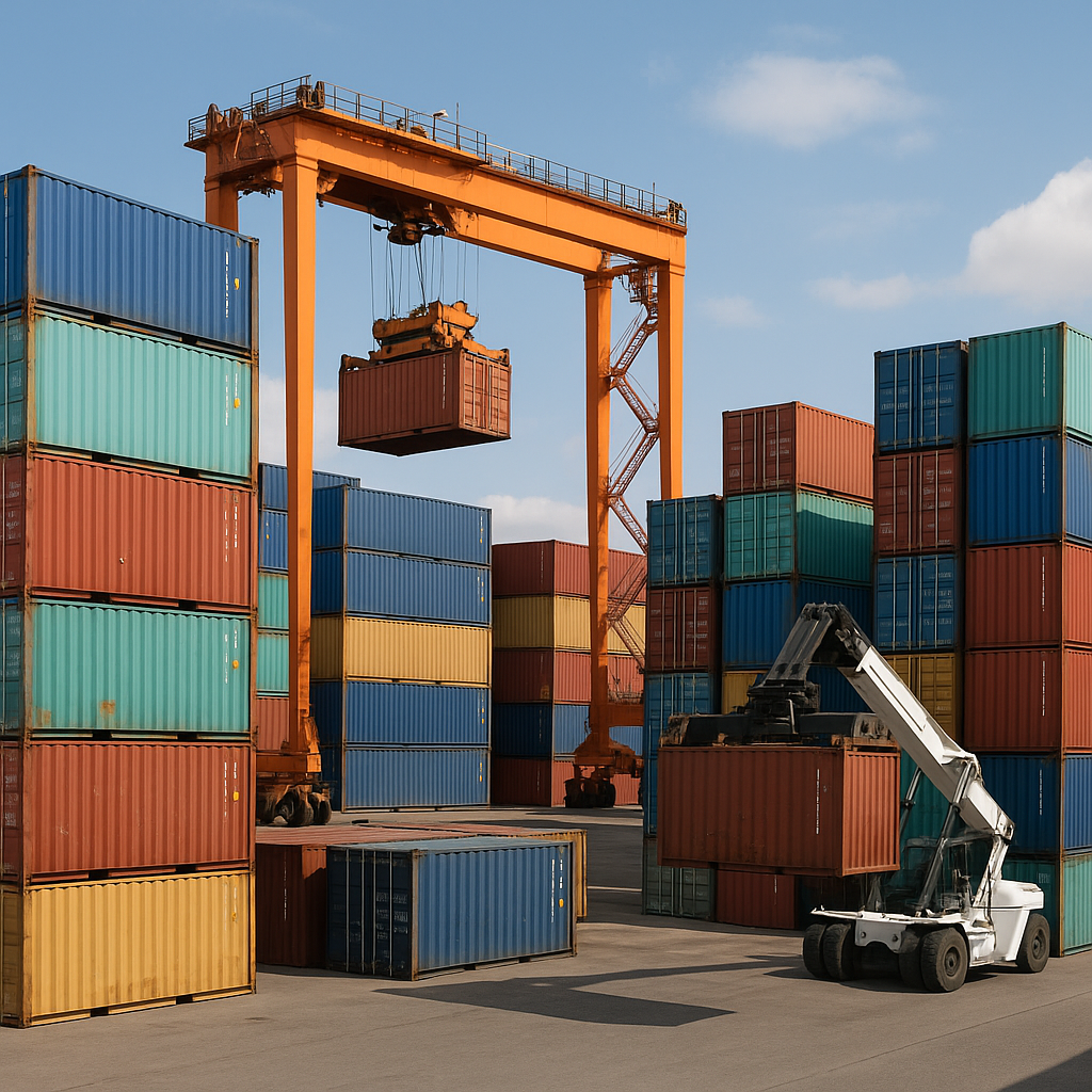 international trade shipping containers port